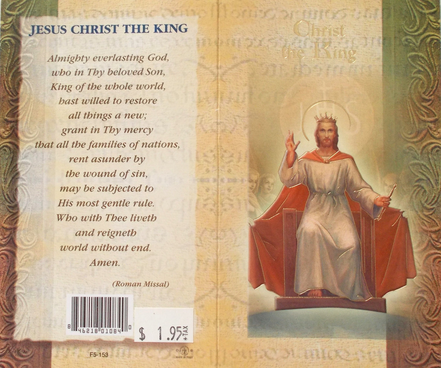 Christ The King Biography Prayer Pamphlet