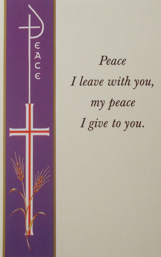 Banner Reconciliation Peace Holy Card - Blank on Back