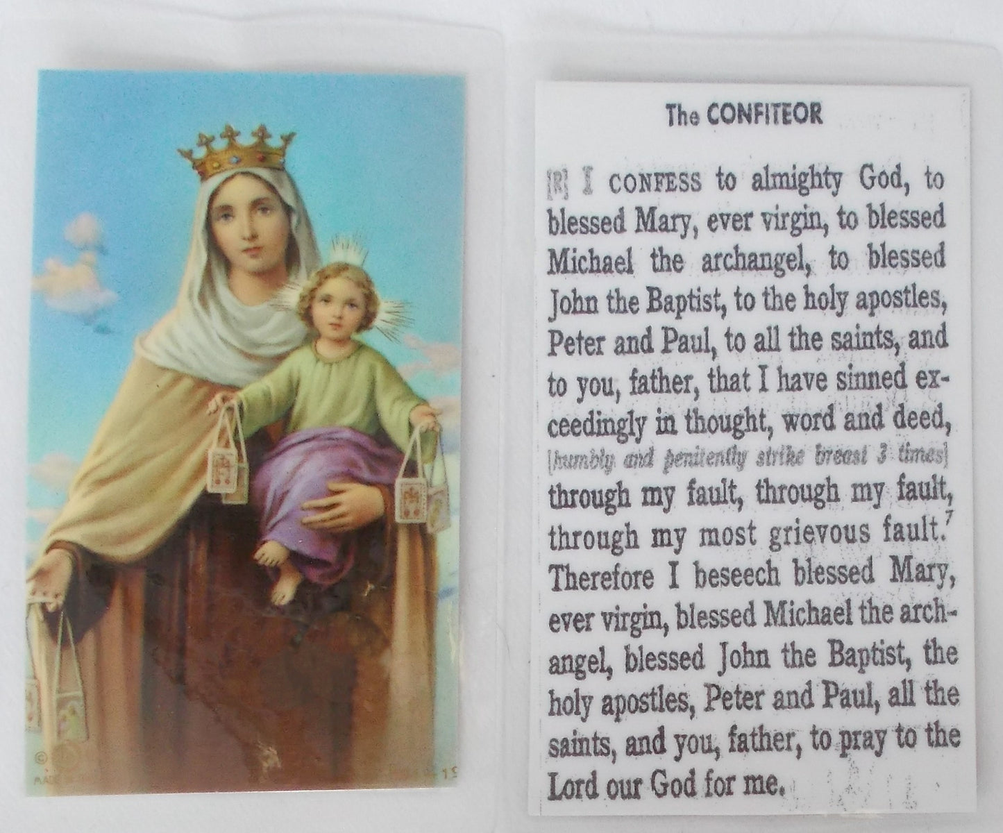 Laminated Prayercard - The Confiteor