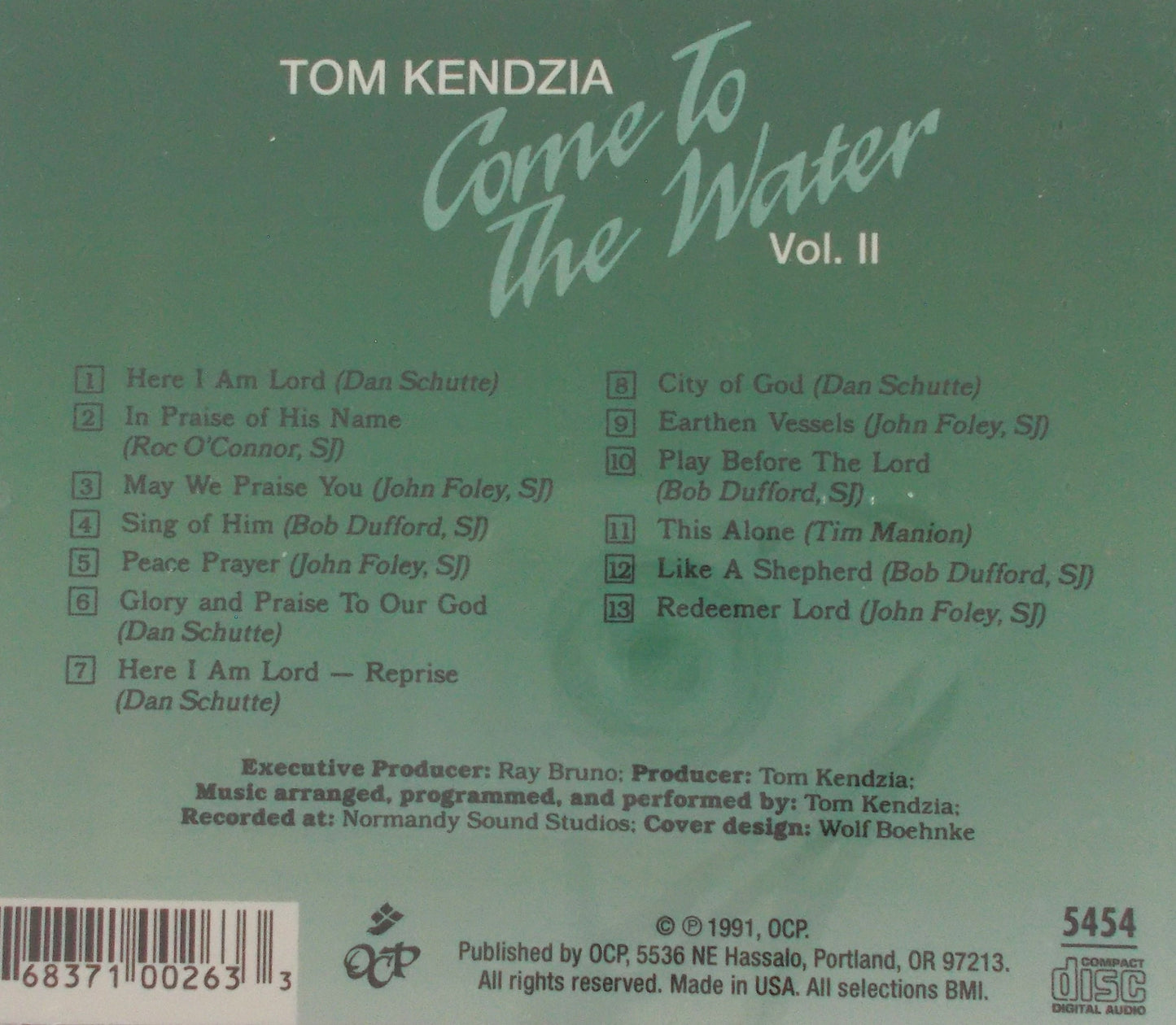 Tom Kendzia - Come To The Water - Volume II - Instrumental Music CD