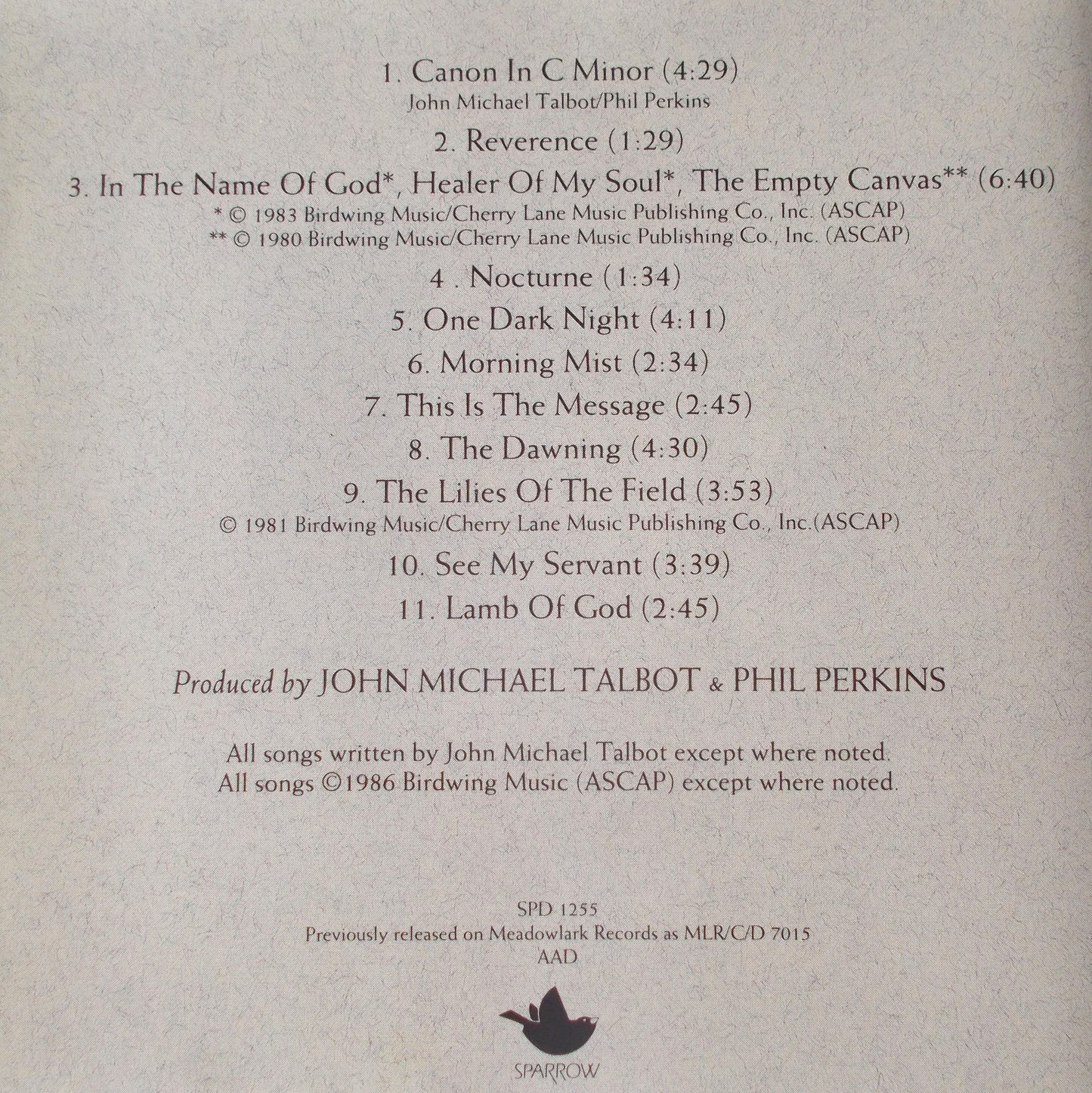 John Michael Talbot - Empty Canvas - Music CD - Demo - Used