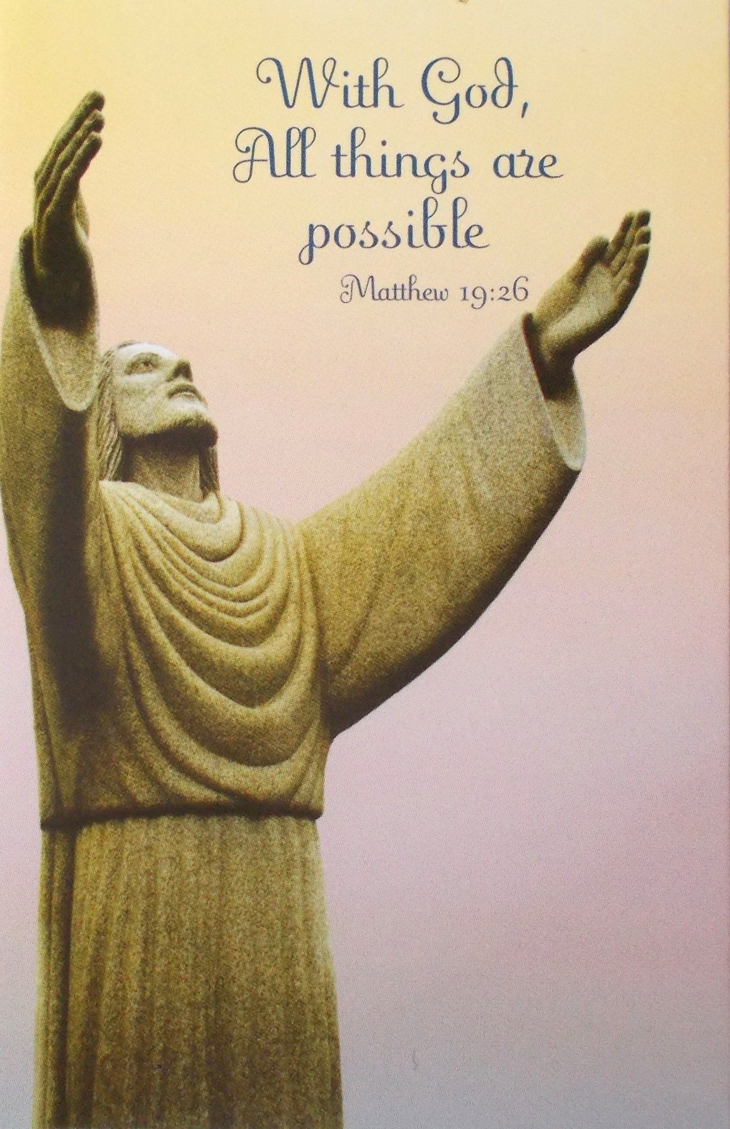 With God, All Things Are Possible - Holy Card - Blank on Back