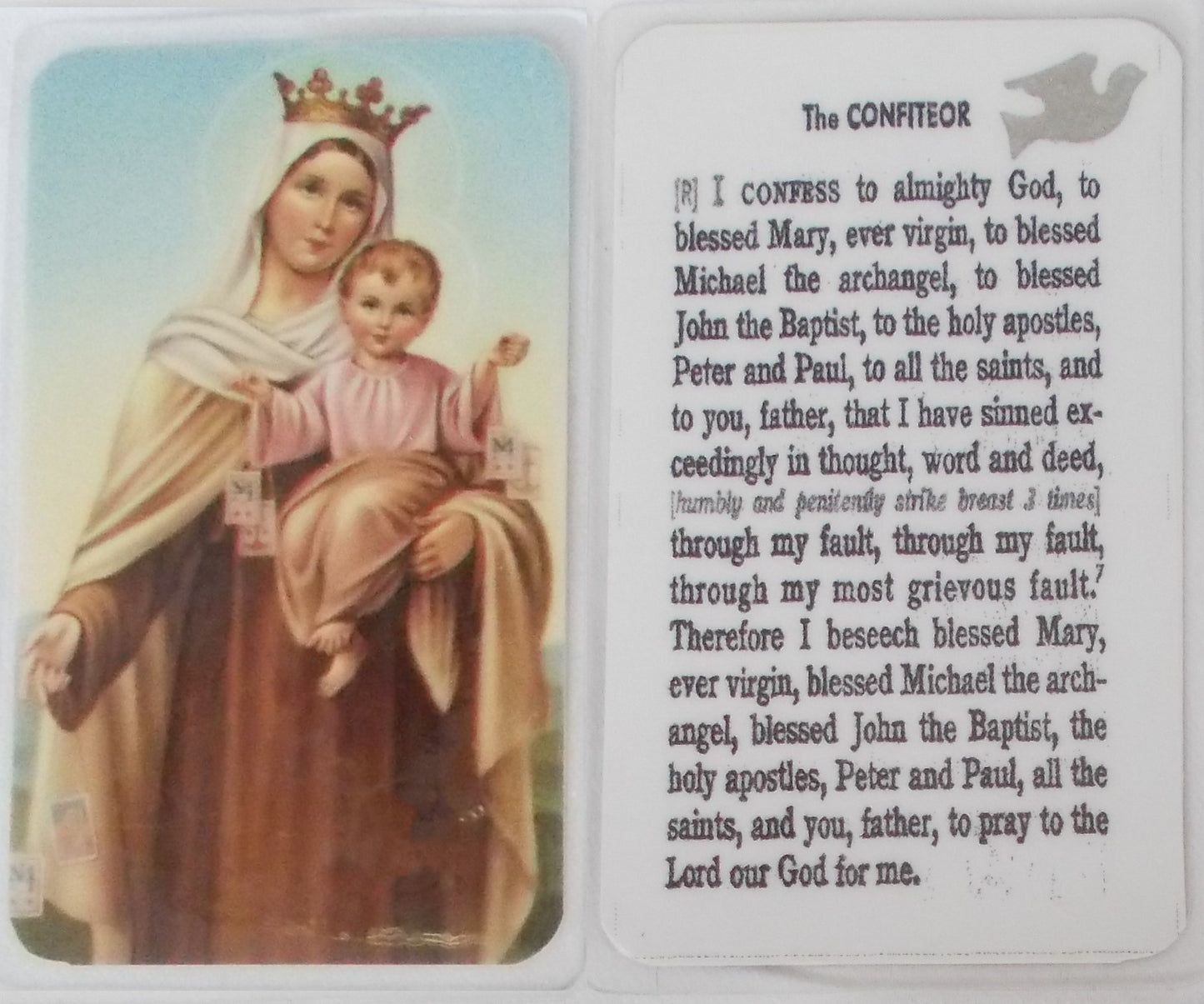 Laminated Prayercard - The Confiteor