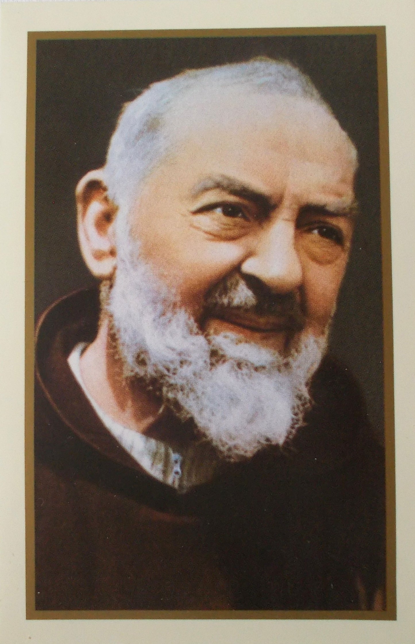 St. Padre Pio Holy Card - Blank on Back