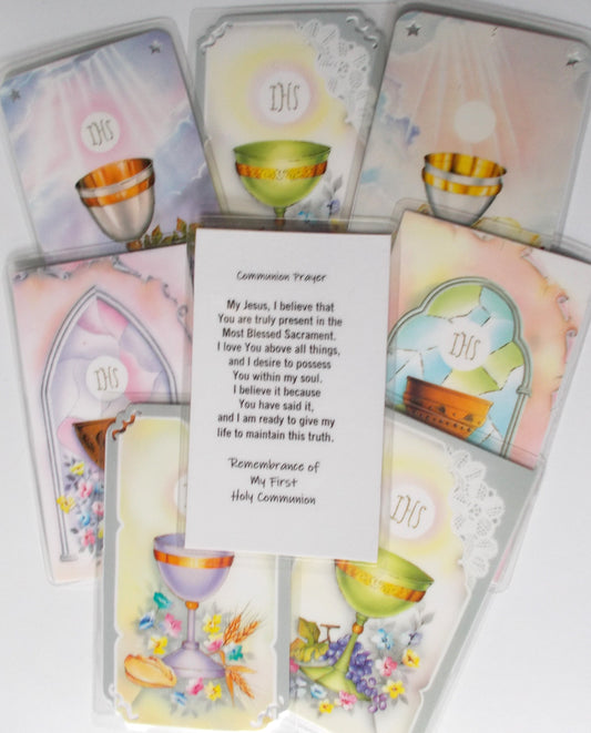 Laminated - First Communion Remembrance Prayercard - Communion Prayer