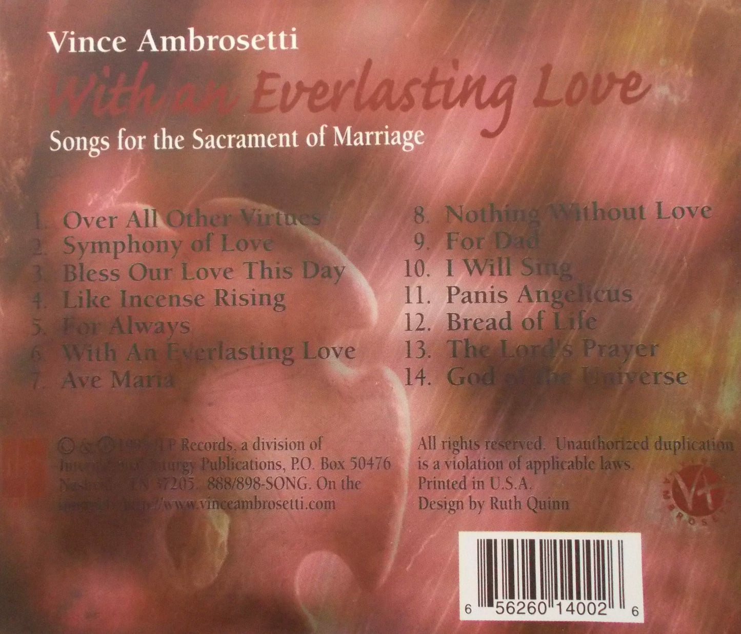 Vince Ambrosetti - With An Everlasting Love - Sacrament of Marriage - Music CD