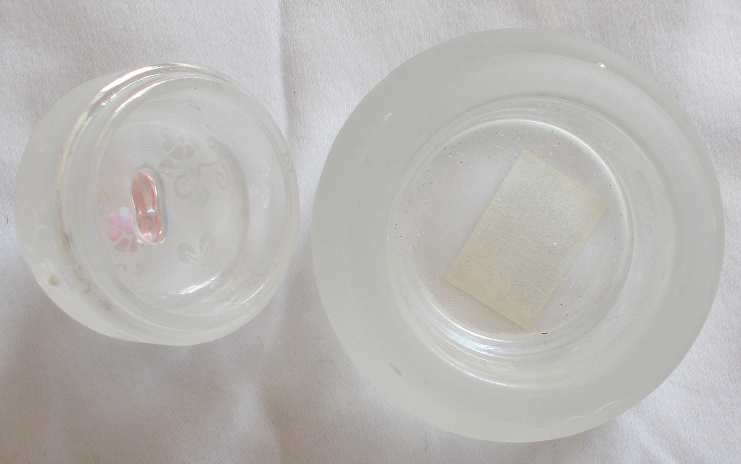 Etched Glass Wedding Cake Trinket Box