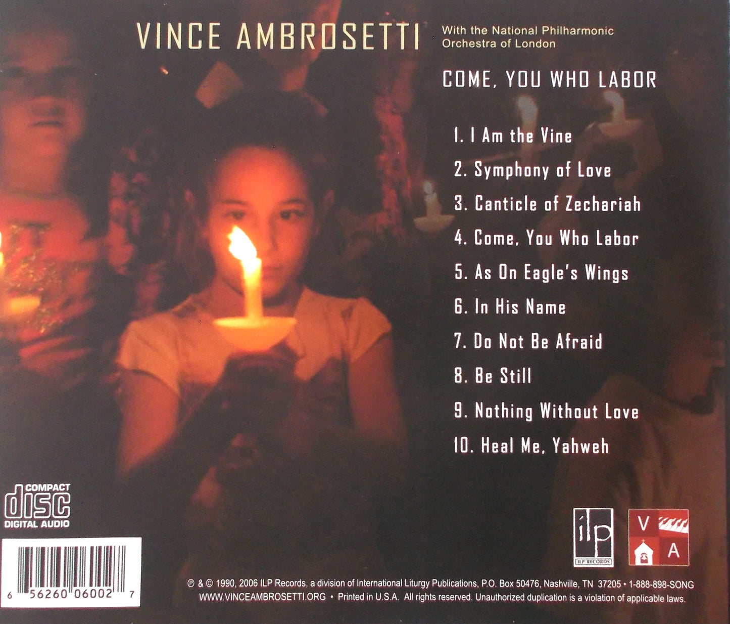 Vince Ambrosetti - Come, You Who Labor - Music CD