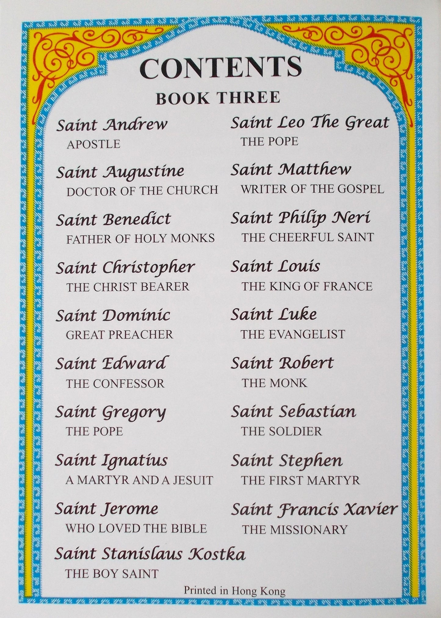 Miniature Stories of the Saints - Book 3