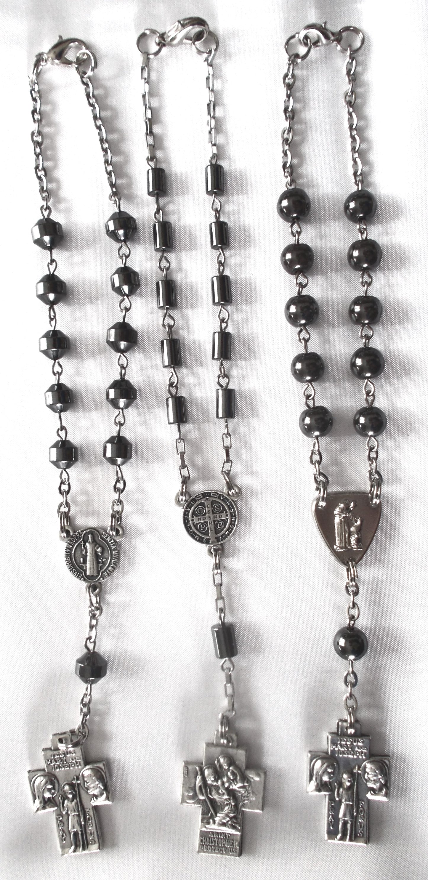 Car Rosary - Hematite Beads