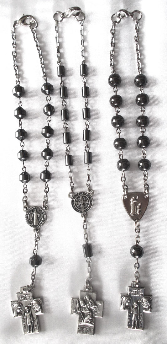 Car Rosary - Hematite Beads