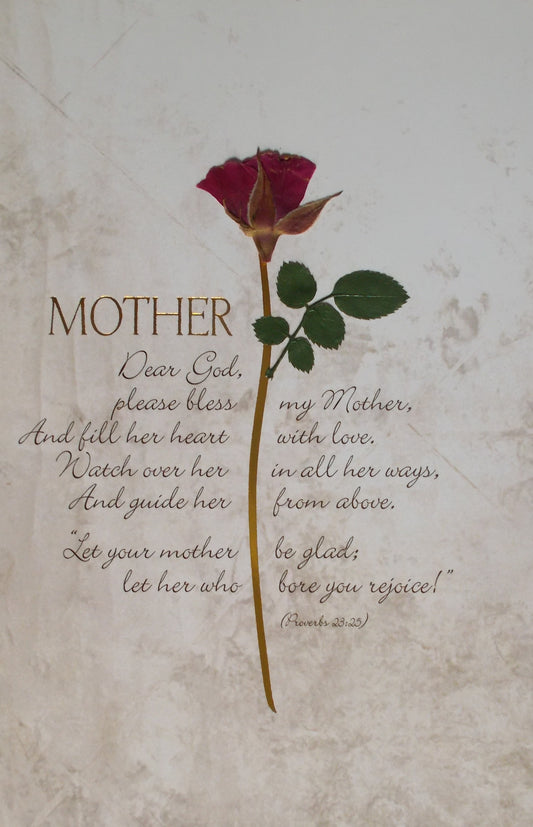 Mother Petal Blessings Greeting Card  with Real Pressed Flowers - Blank Inside