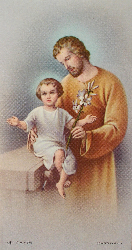 St. Joseph Holy Card - Blank on Back - Package of 5