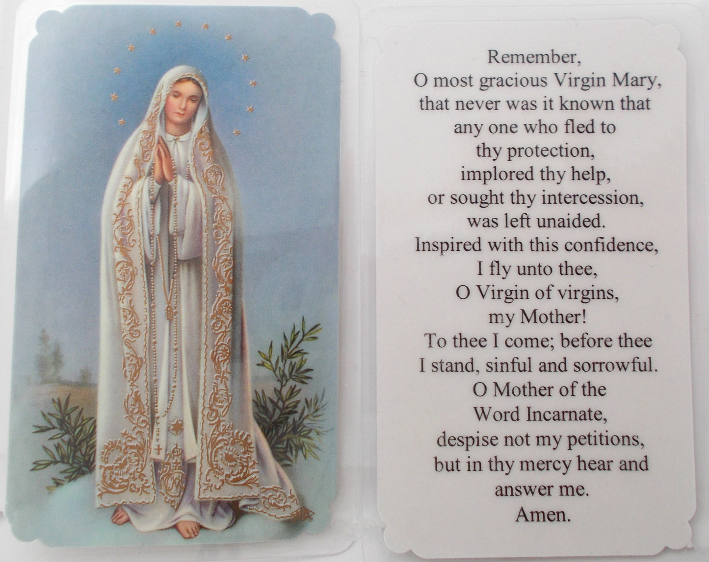 Laminated - Our Lady - Memorare