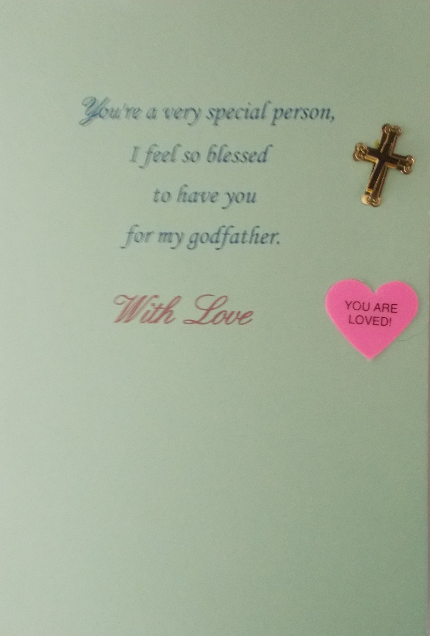 Godfather Greeting Card with Cross Lapel Pin