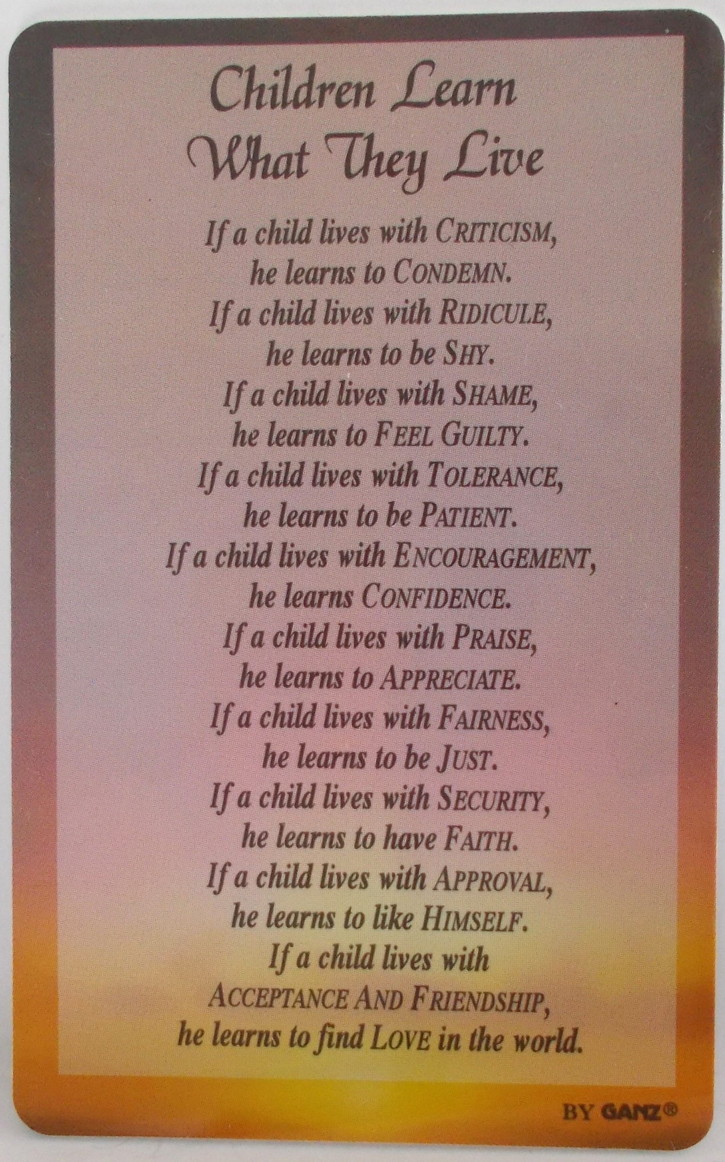 Plastic Pocket Prayercards