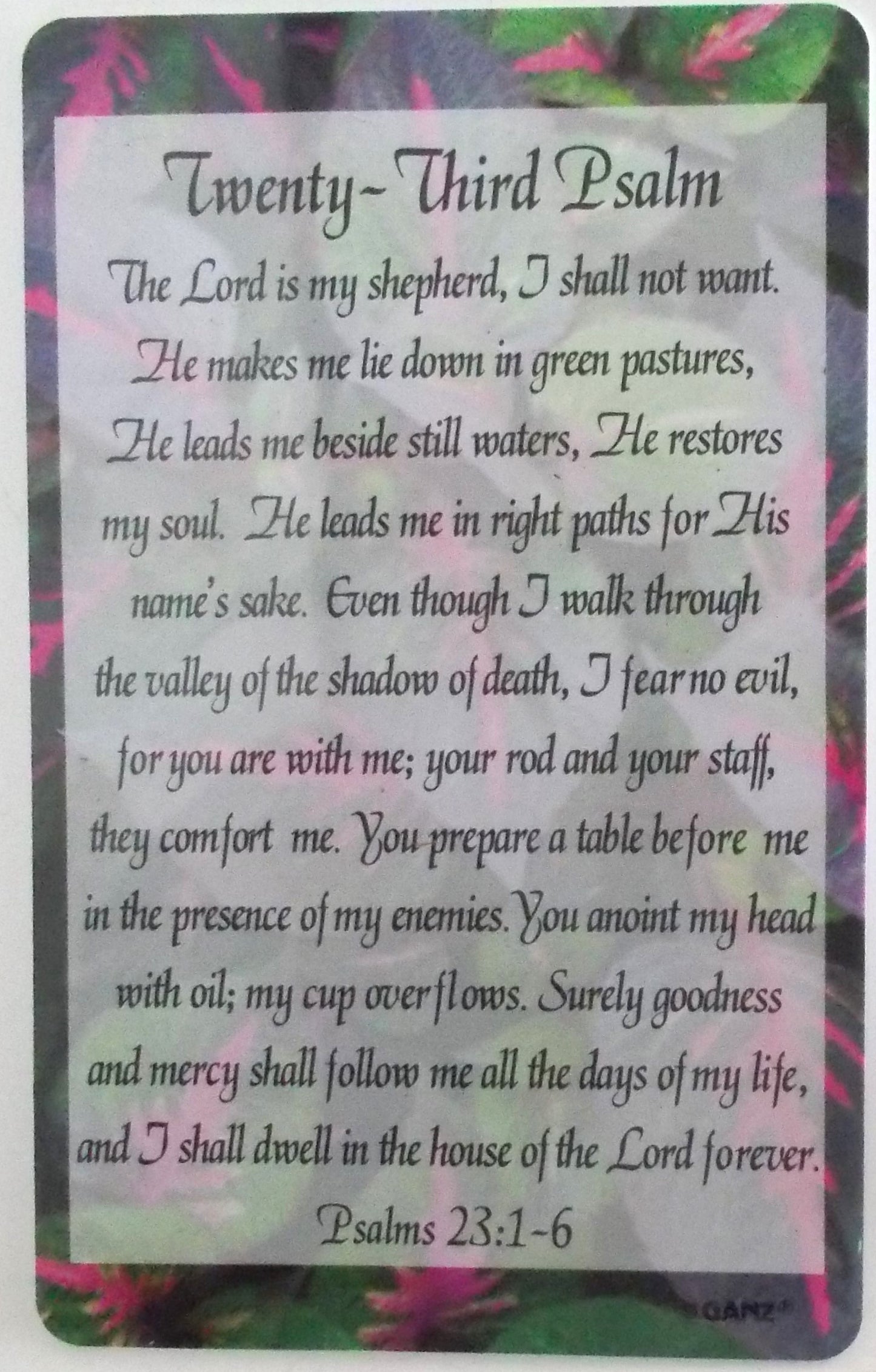 Plastic Pocket Prayercards