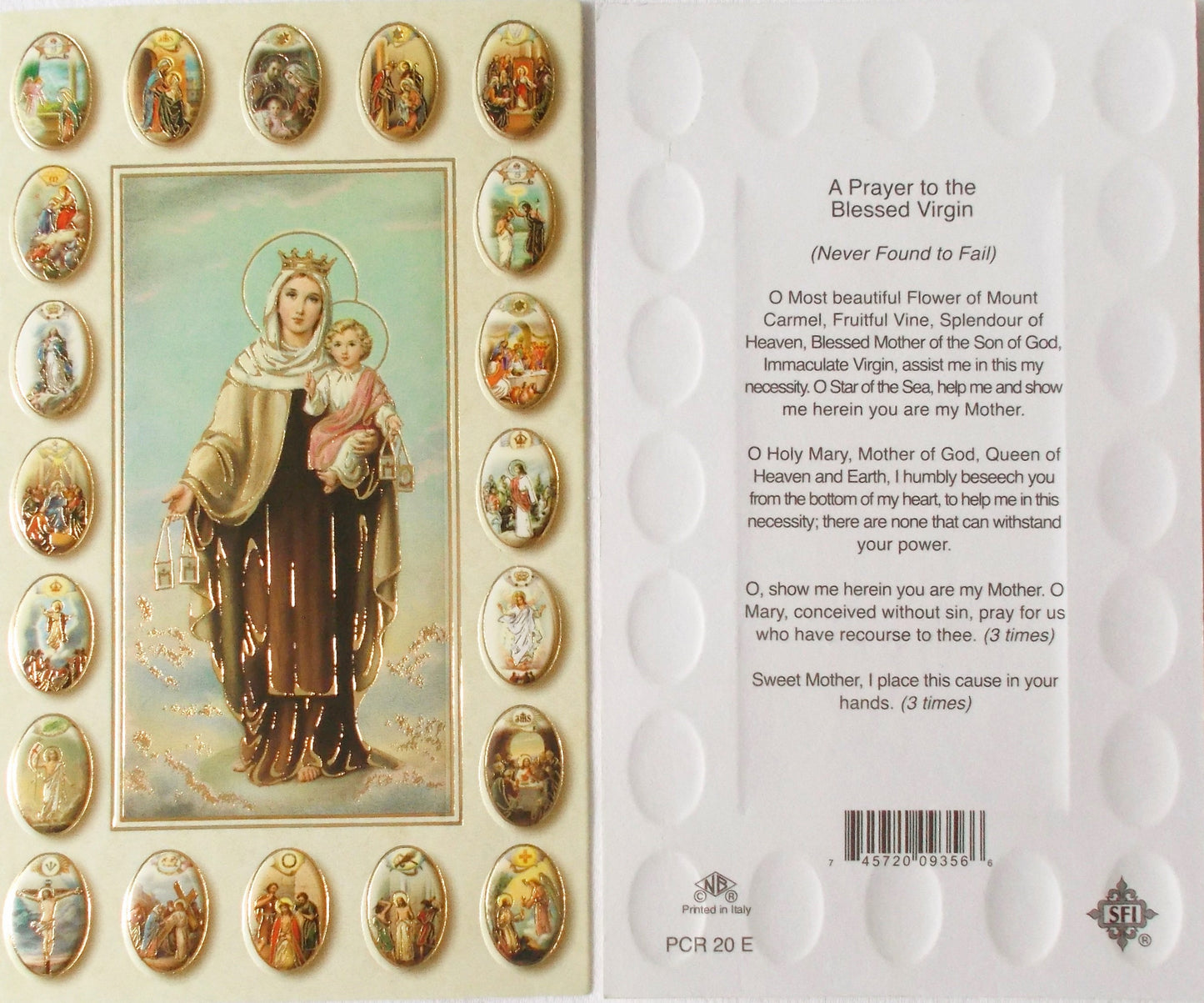 Cardstock - Our Lady of Mount Carmel - Prayer to Blessed Virgin