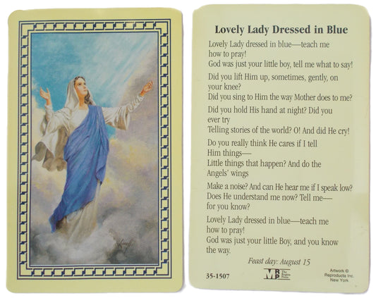 Plastic - Lovely Lady Dressed In Blue Prayercard