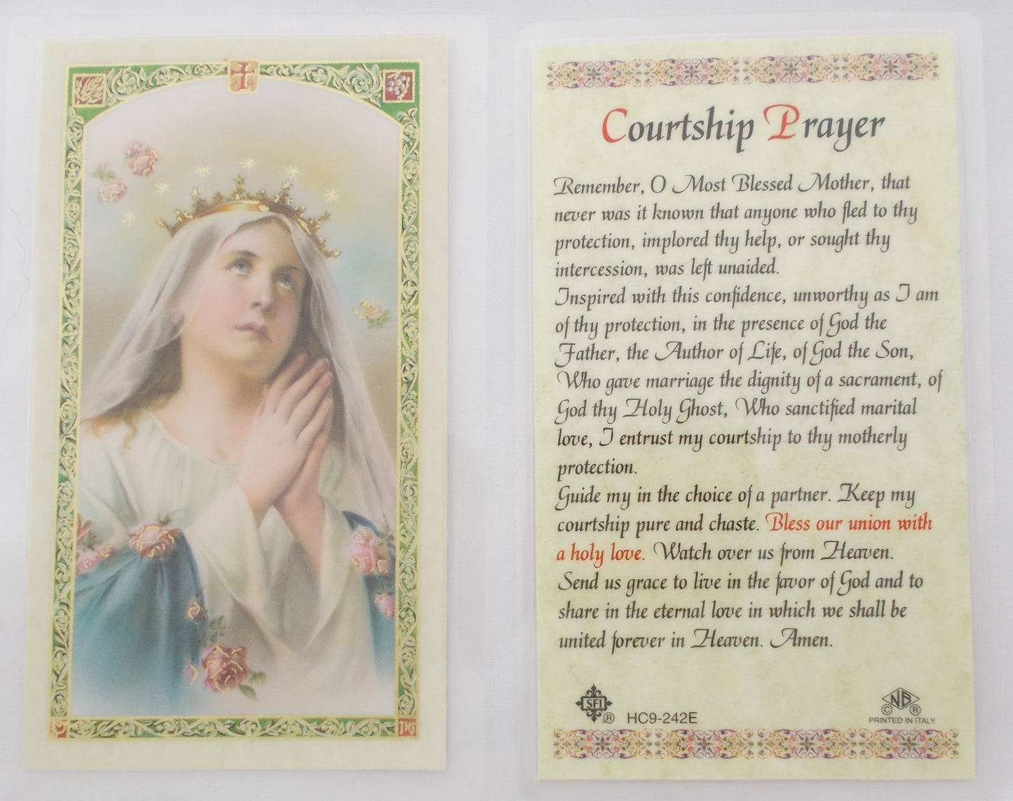 Laminated - Our Lady - Courtship Prayer