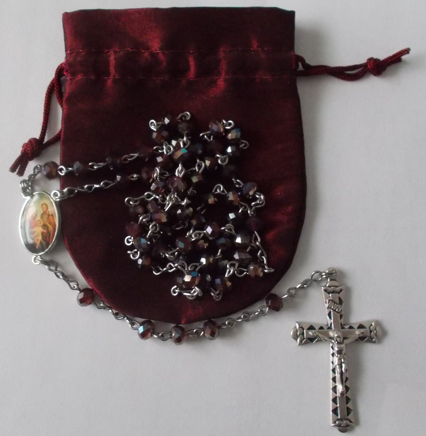 Holy Family Rosary with Drawstring Pouch