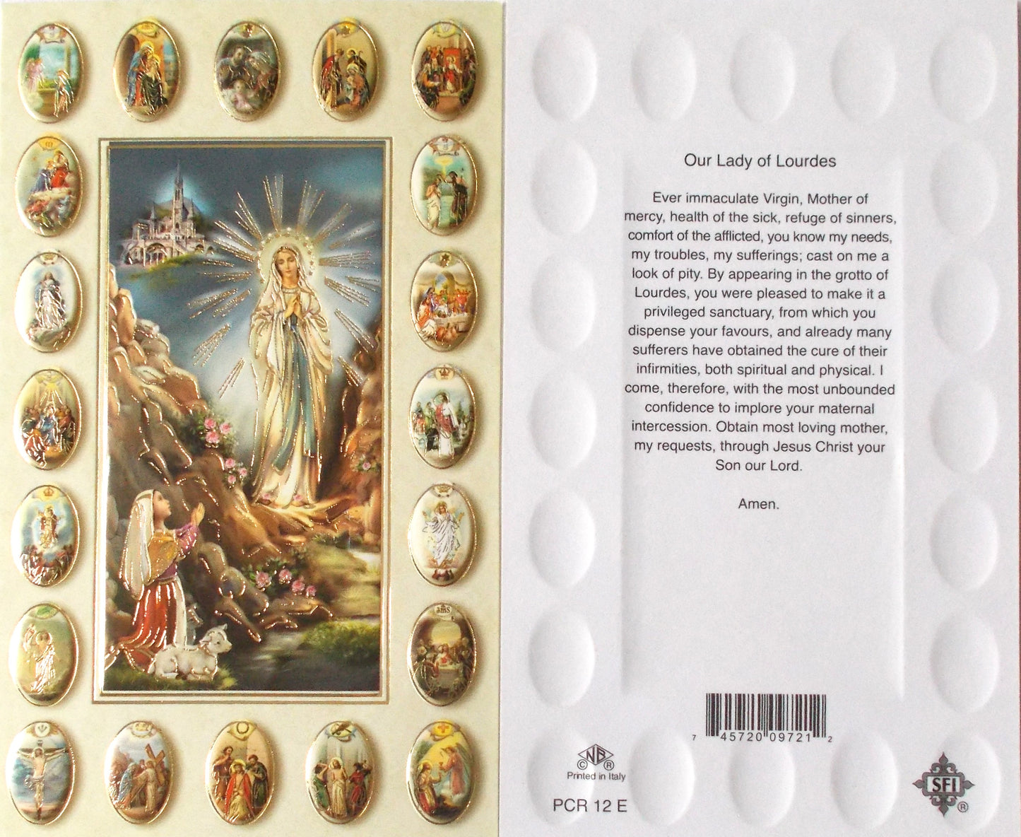 Cardstock - Our Lady of Lourdes Prayercard