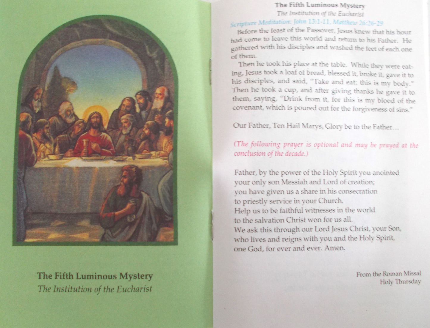 The Rosary Booklet - Scripture Meditations & Prayers from the Liturgy