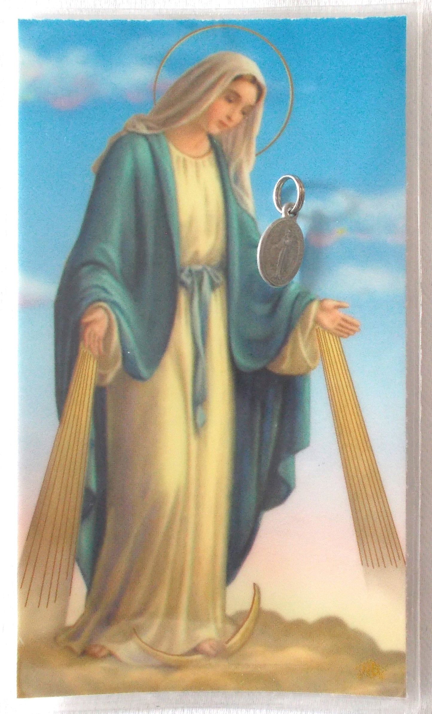 Miraculous Medal with Laminated Prayercard