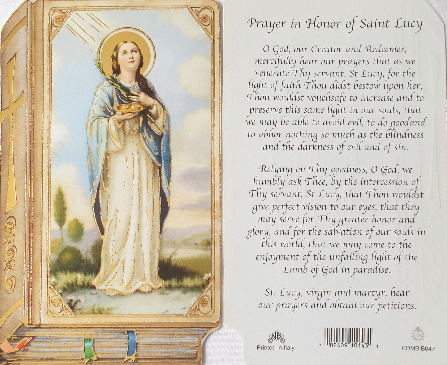 Cardstock - St. Lucy Prayercard