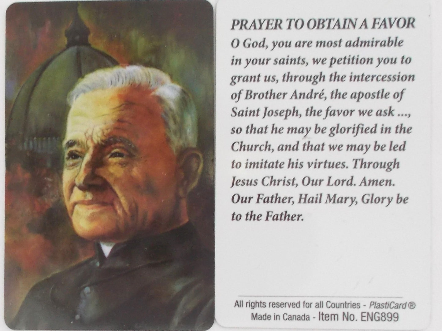 St. Brother Andre Plastic Prayercard