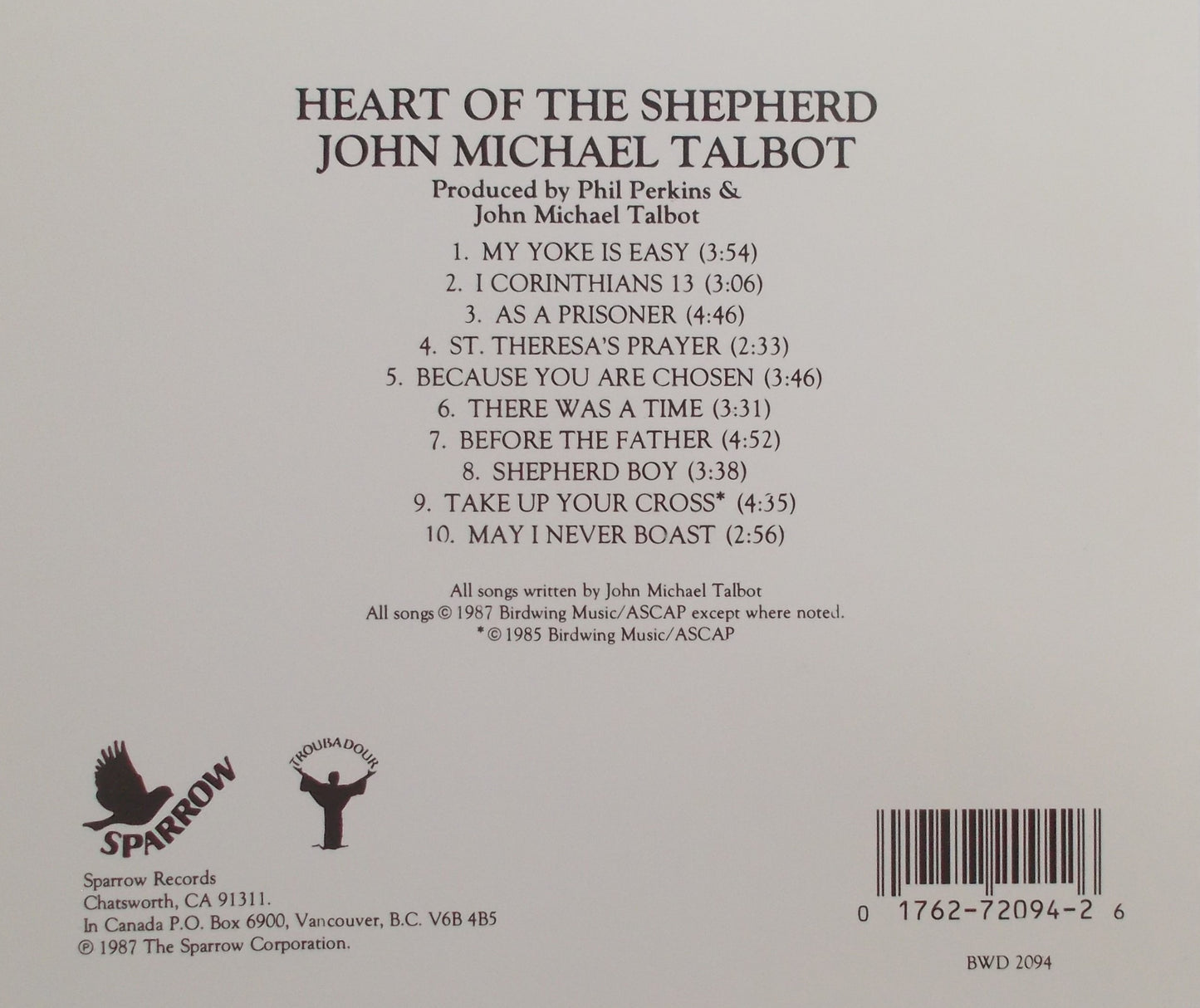 John Michael Talbot - Heart of the Shepherd - Music CD