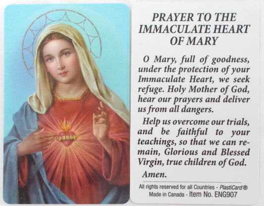 Immaculate Heart of Mary Plastic Prayercard