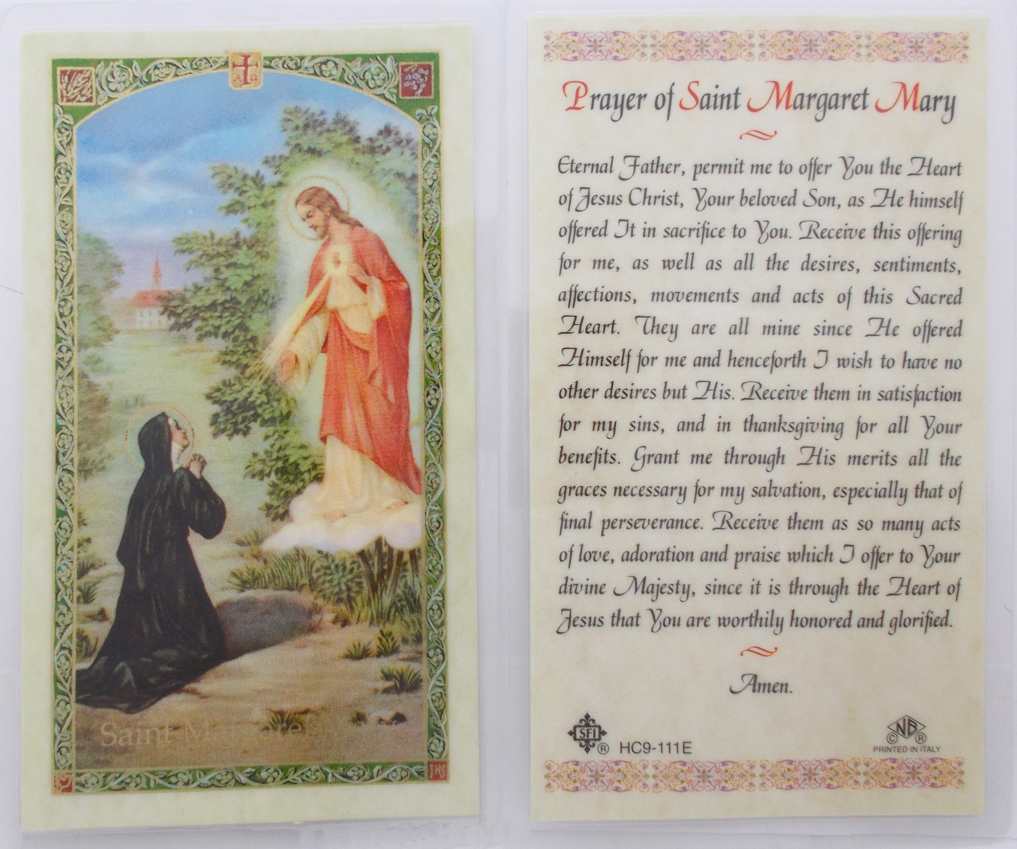 Laminated - St. Margaret Mary - Prayer Of – Lumen Christi Books & Gifts