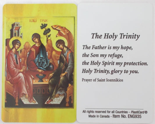 The Holy Trinity Icon Plastic Prayercard