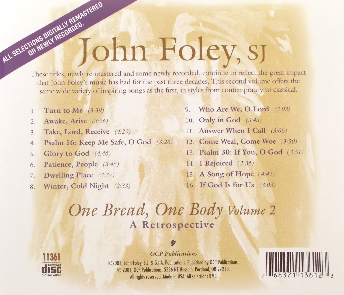 John Foley, SJ - One Bread, One Body Volume 2 - A Retrospective - Music CD