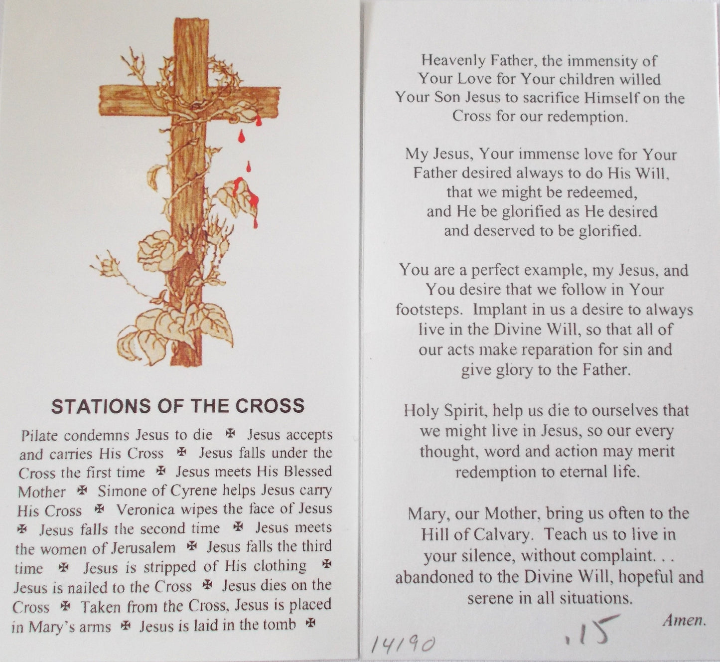 Stations of the Cross - Paper Prayercard