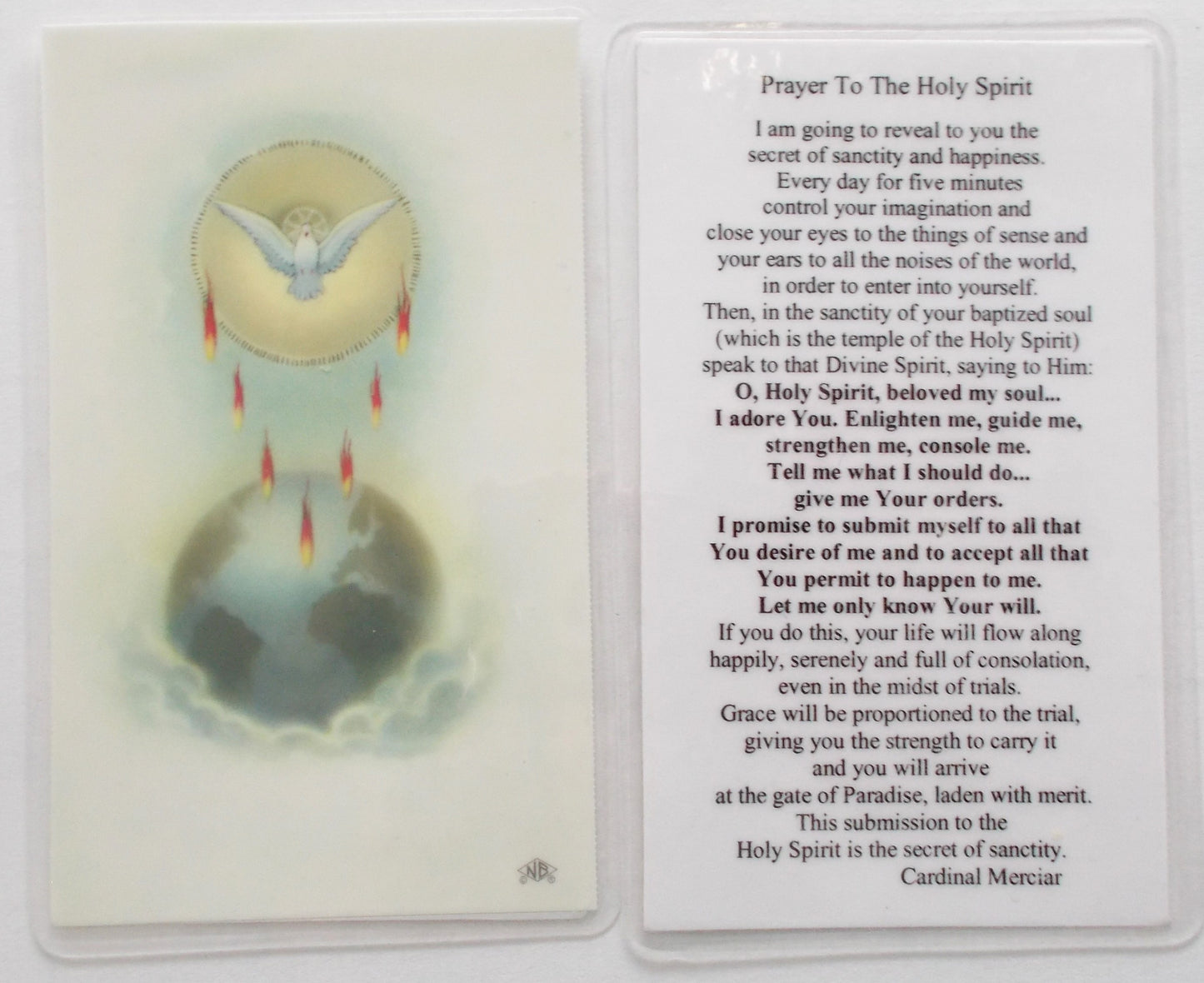 Laminated - Confirmation Prayercard - Prayer to the Holy Spirit