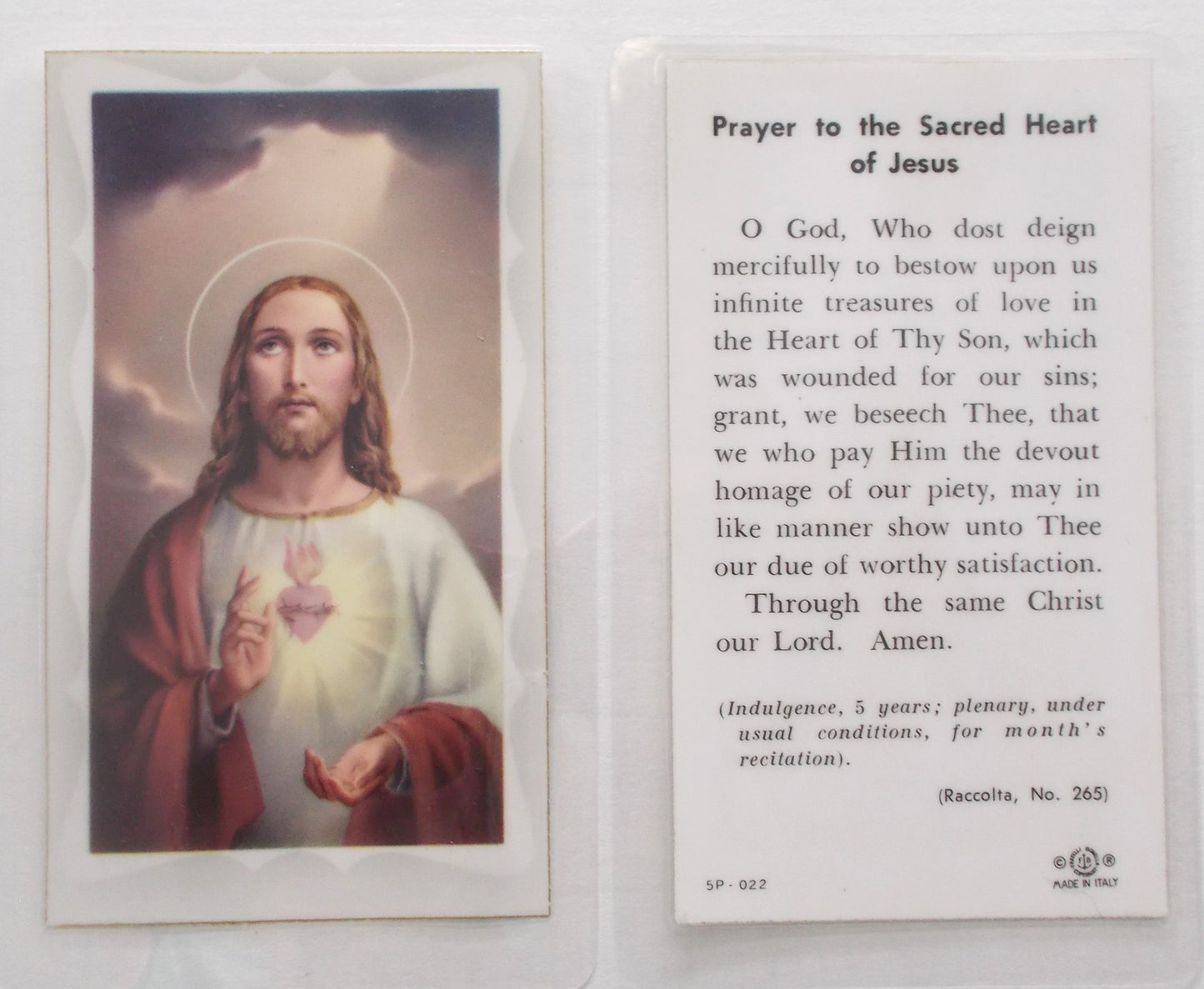 Laminated - Sacred Heart of Jesus Prayercard