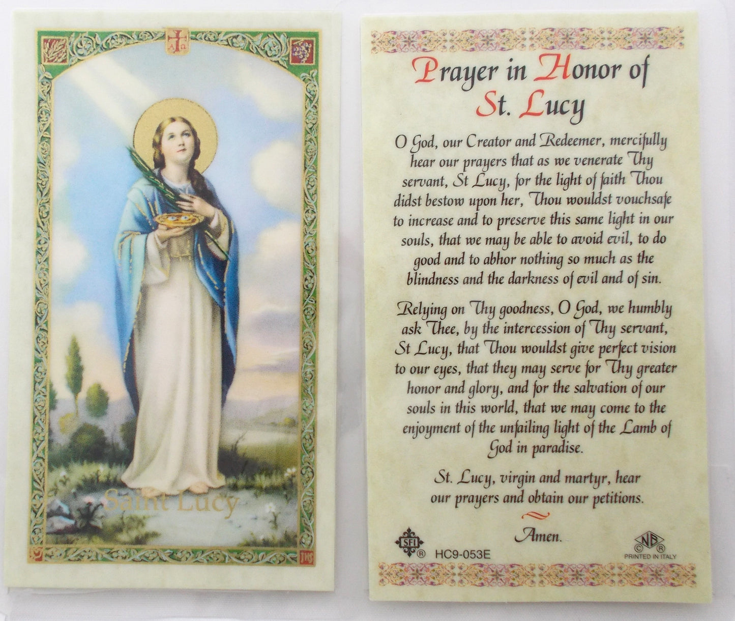 Laminated - St. Lucy