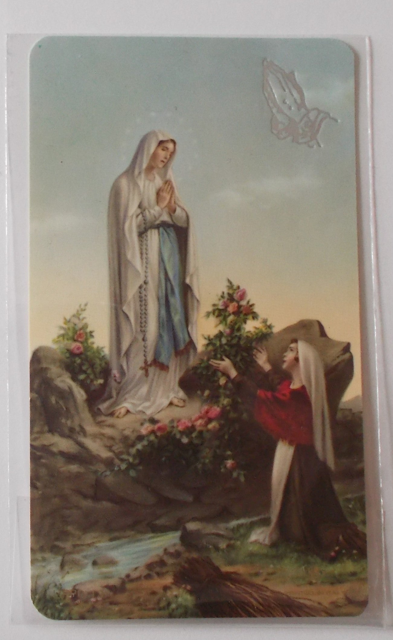 Our Lady of Lourdes Holy Cards - Blank on Back - Bulk Package