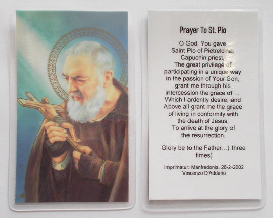 Laminated - St. Pio of Pietrelcina - Prayer to