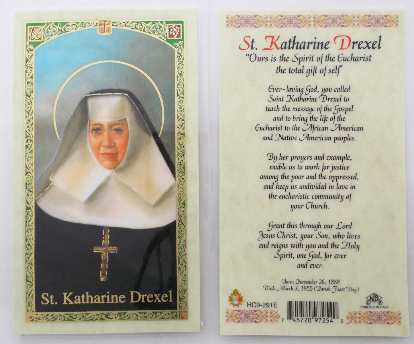 Laminated - St. Katherine Drexel