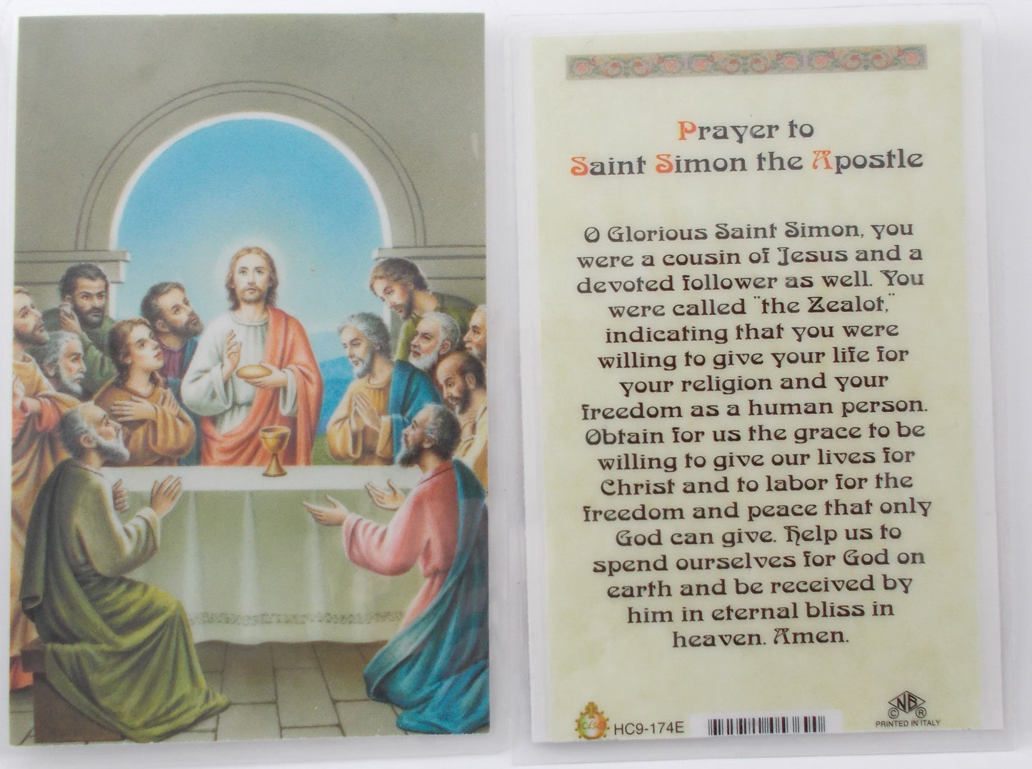 Laminated - Last Supper - Prayer to St. Simon the Apostle – Lumen ...