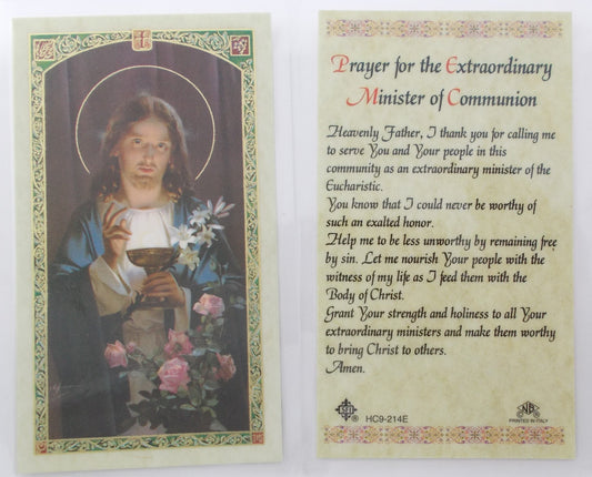 Laminated - Jesus - Prayer for Extraordinary Minister of Communion