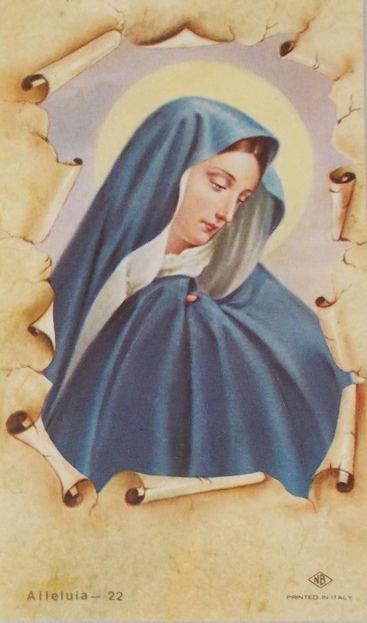 Sorrowful Mother Paper Holy Card - Blank on Back