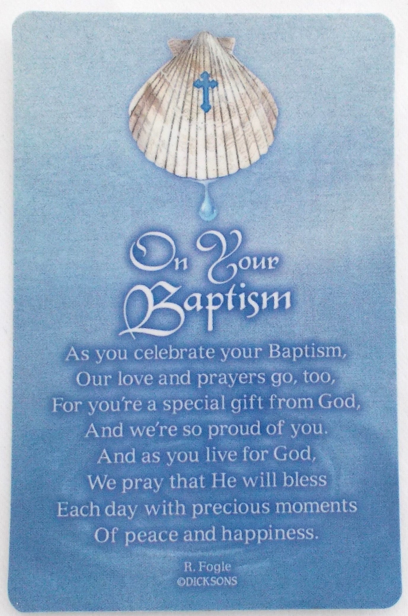 On Your Baptism Laminated Pocket Card