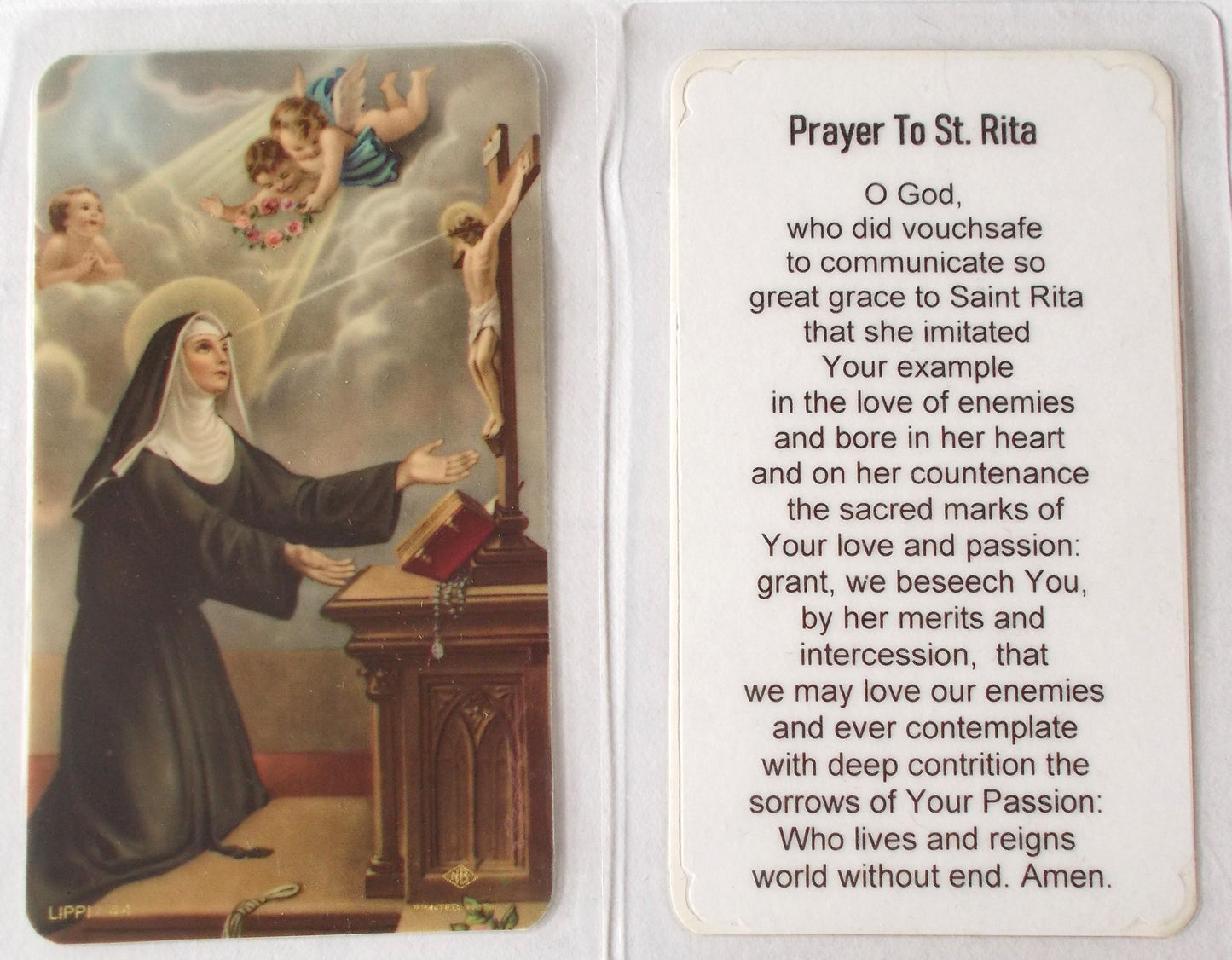 St. Rita Laminated Prayercard