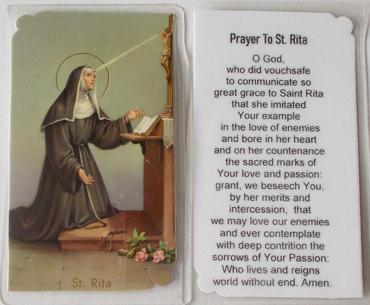 St. Rita Laminated Prayercard - Business Card Size