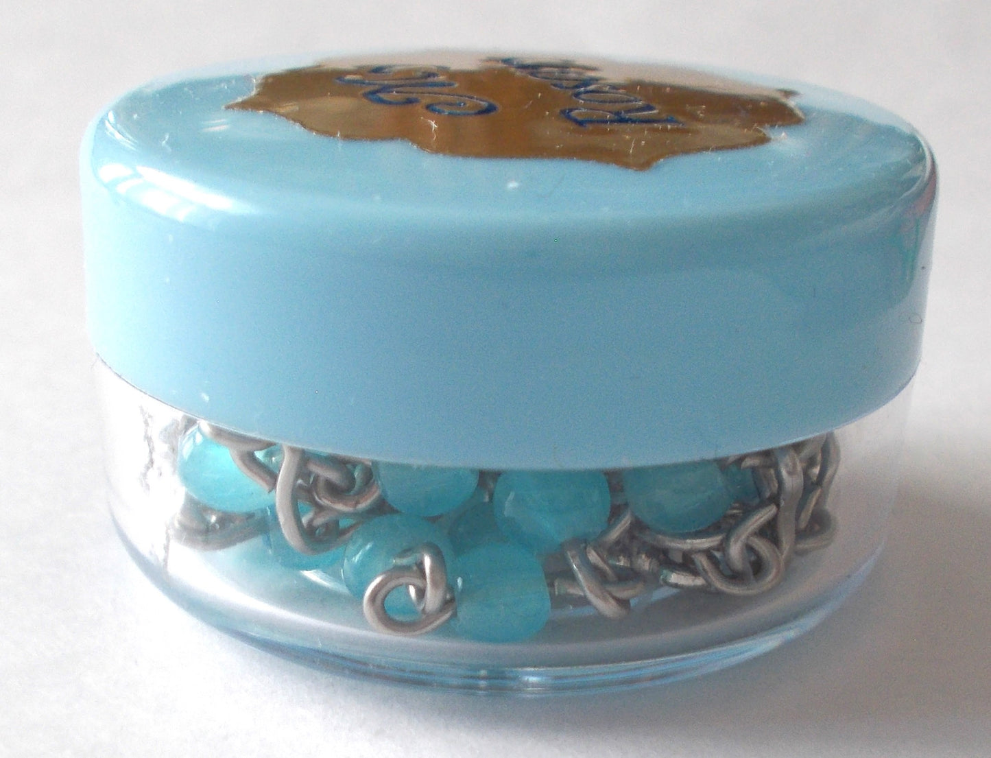 Blue Tiny Bead Rosary with Baptism Shell Center