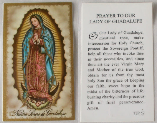 Our Lady of Guadalupe Laminated Prayercard